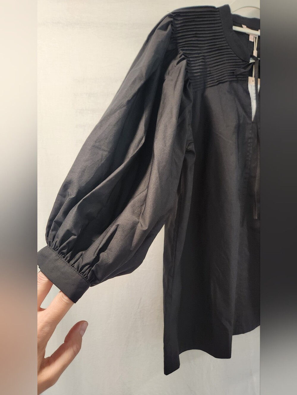 100% Poplin Blouse Black Size 6 - Picture 3 of 7